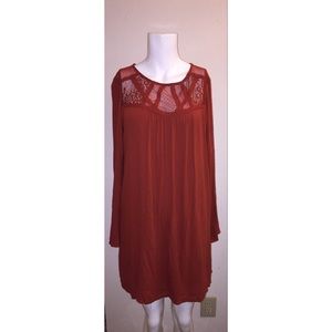 🔵Xhilaration Burnt Red Long Sleeve Dress🔵